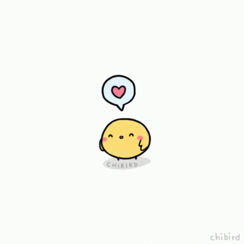 Chick With Heart Speech Bubble You Are Loved GIF
