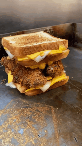 Chicken and Cheese Sandwich Stacked