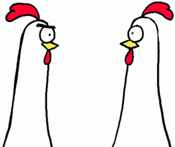 Chicken Bro Pointing Each Other GIF