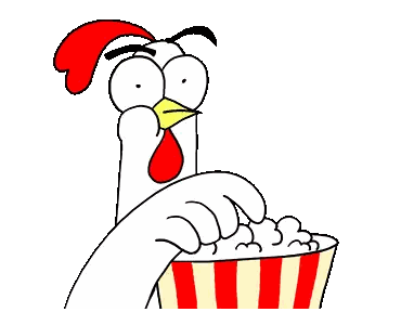 Chicken Eating Popcorn