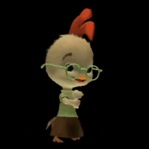 Chicken in Glasses and Green Shirt Holding Paper