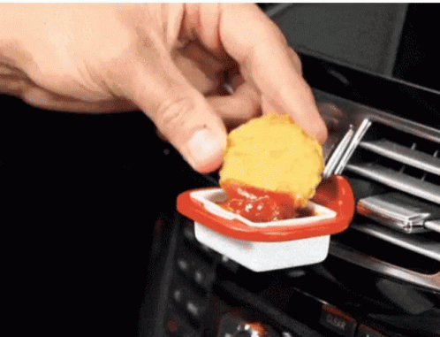 Chicken Nugget Dip On Car Sauce Cup GIF