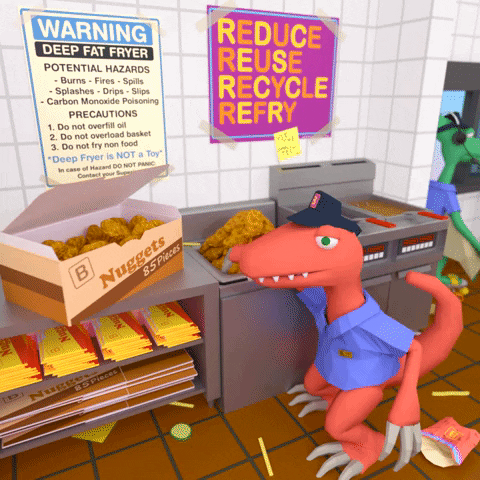Chicken Nugget Fast Food Dinosaur GIF
