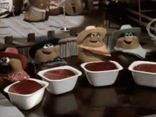 Chicken Nugget Group With Costume GIF