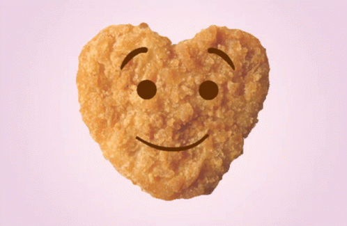 Chicken Nugget Smiley Kisses GIF