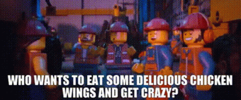 Chicken Wing For Dinner Lego GIF