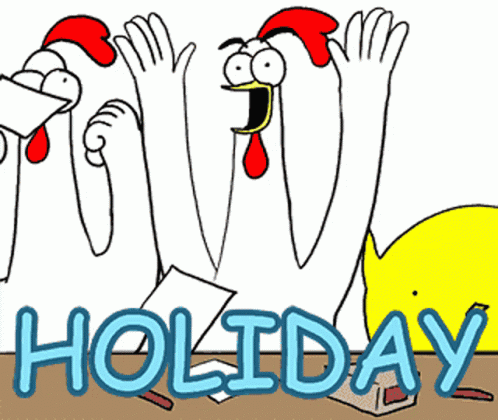 Chickens And Yellow Chicken Saying Holiday GIF