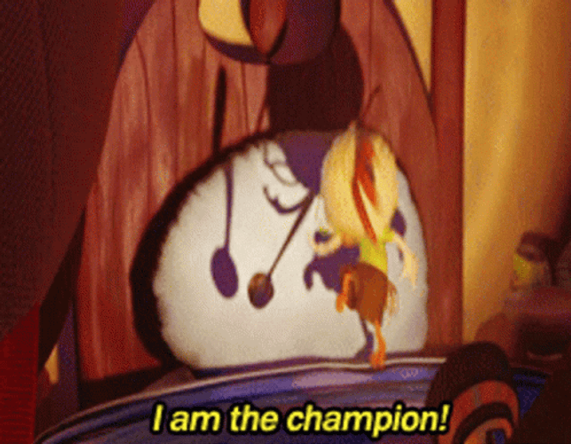 Chicky I Am The Champion GIF