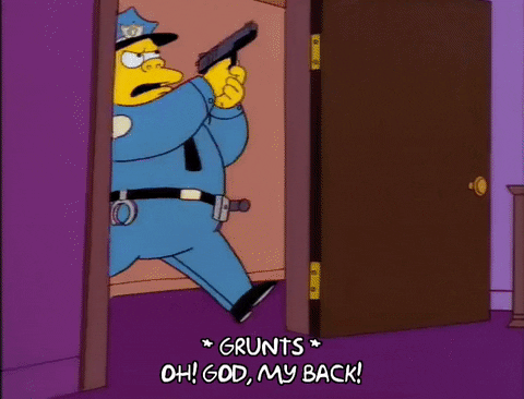 Chief Wiggum Oh God My Back GIF