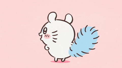 Chiikawa Momonga Blue Fluffy Tail GIF