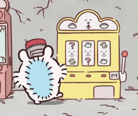 Chiikawa Momonga Breaks Slot Machine GIF