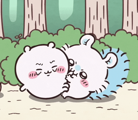 Chiikawa Versus Momonga Fight GIF