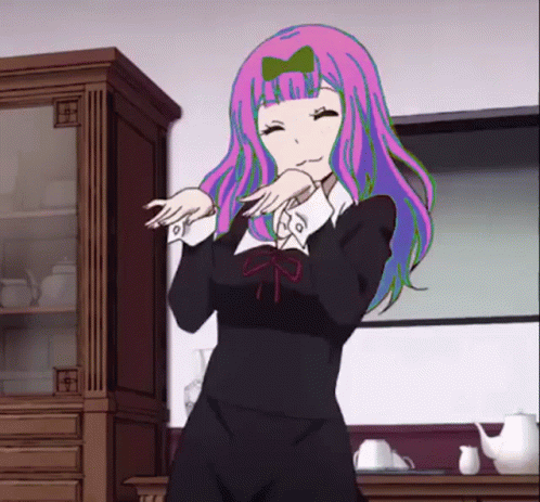 Anime Chika Dance Neon Color Changing Hair GIF