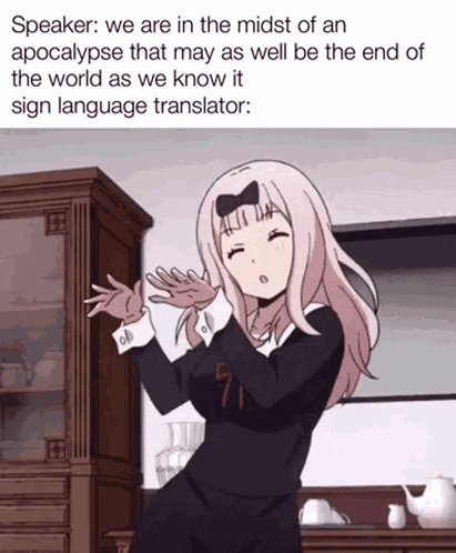 Chika Fujiwara Sign Language Funny Anime Joke GIF