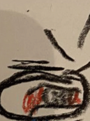 Child Drawing of Person With Red Nose