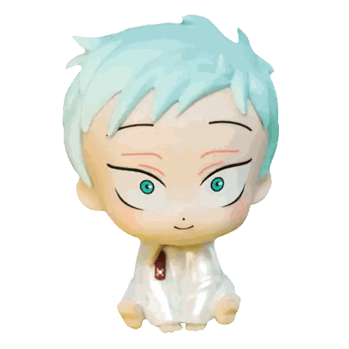 Child Figurine with Blue Hair and Red Tie