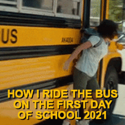 Child Getting Off School Bus