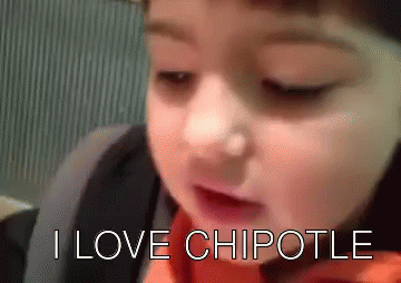 Child's Face With I Love Chipotle GIF