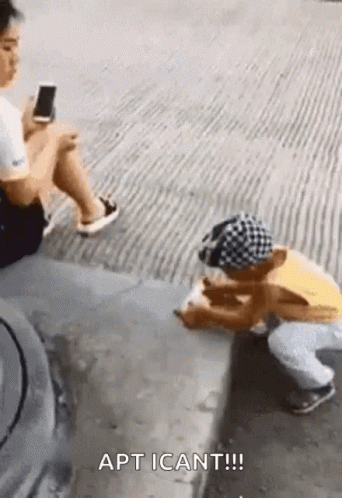 Child Throwing Phone In The Water GIF