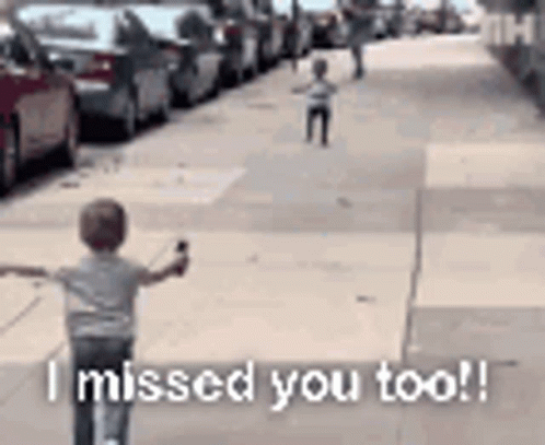 Child Walking I Missed You Too GIF