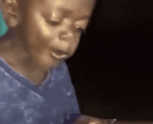 Child With Mouth Open And Blue Shirt GIF