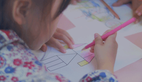 Children Draw With Colored Pens GIF