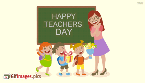Children Giving Gifts To Teacher GIF