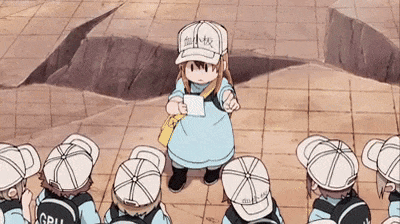 Children In Baseball Caps Around Girl In White Hat GIF