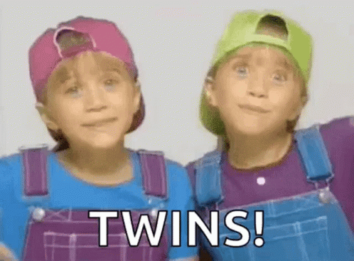 Children in Hats and Overalls Standing