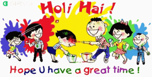 Children Playing Holi Hope U Have Great Time GIF