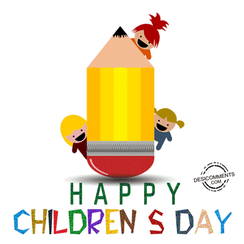Children's Day Greeting Card with Pencil