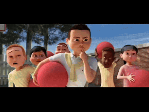 Children Surrounding Boy With Red Balloon