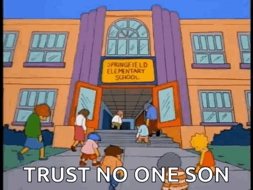 Children Walking Into School Trust No One Son