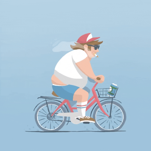 Chill Biking Fat Guy GIF