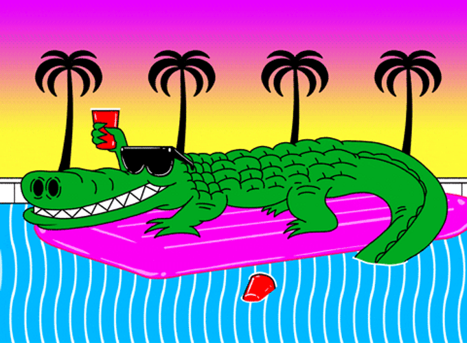 Chilling Alligator Wearing Sunglasses GIF