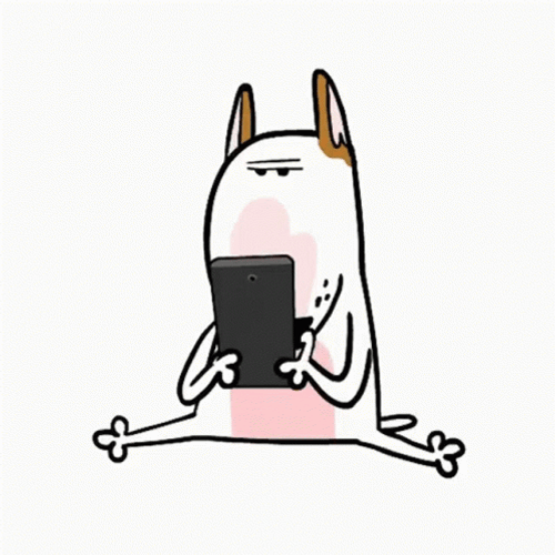 Chilling Jimmy The Bull Texting GIF