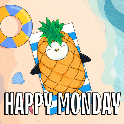Chilling Pineapple Animated Happy Monday GIF