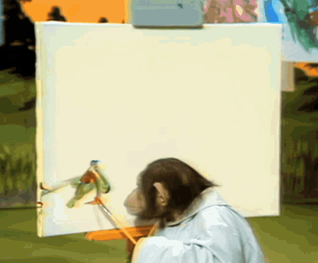 Chimpanzee Chimp Painting Gif GIF