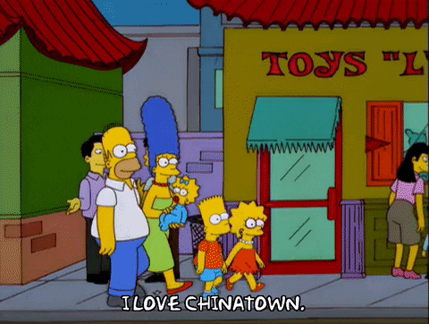 Chinatown Walking The Simpsons GIF