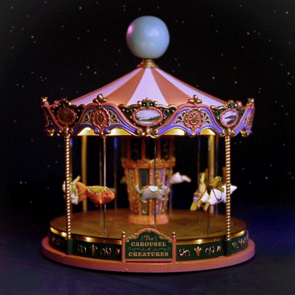 Chinchilla Mini Carousel With Lights GIF