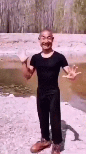 Standing Old Chinese Man While Shouting GIF