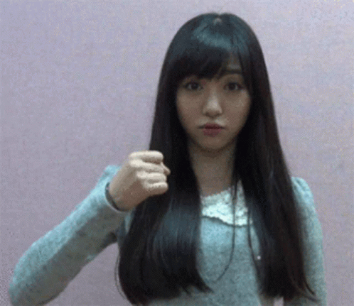 Chinese Kwon Mina In Her Long Black Hair GIF