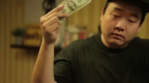 Chinese Man Make It Rain Dollar Bill GIF