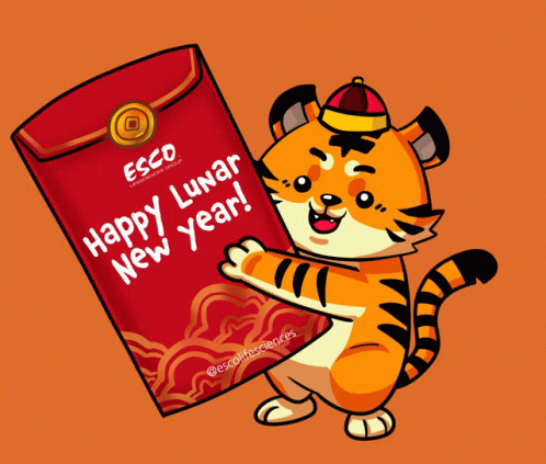 Chinese New Year 2022 Jolly Cartoon Tiger GIF