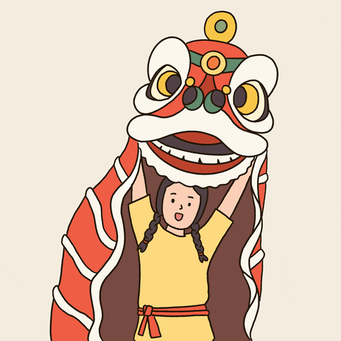 Chinese New Year 2022 Dragon Dance Animation GIF