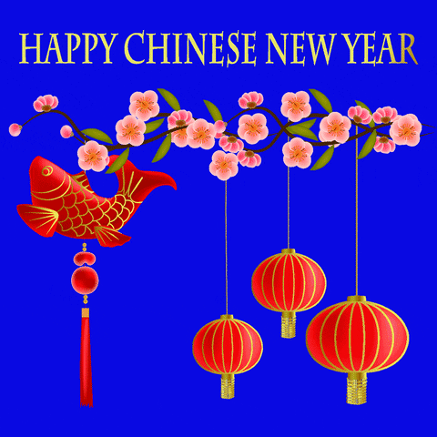 Chinese New Year 2022 Fireworks And Lanterns GIF