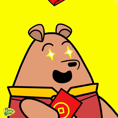 Chinese New Year 2022 Pants Bear Raining Money GIF