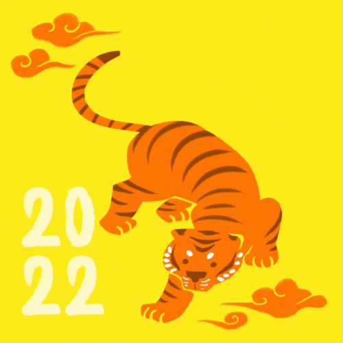 Chinese New Year 2022 Tiger Lurking Animation GIF