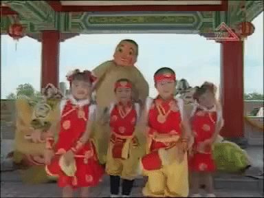 Chinese New Year Dancing Kids GIF