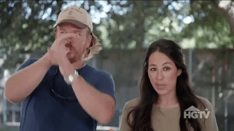 Chip Blowing Hands With Joanna Gaines GIF